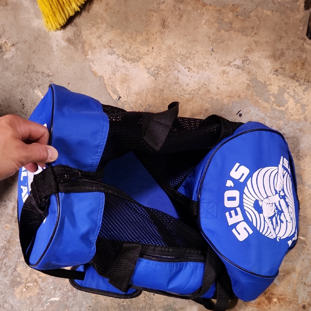 Blue Sports Duffle Bag For Karate/sparring Gear